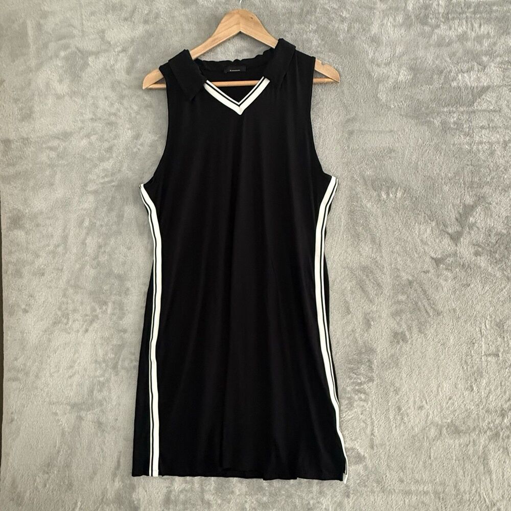 Hanro Switzerland Polo Dress Womens Large Navy Sleeveless V Neck Lightweight
